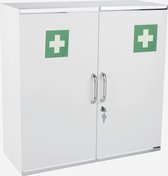 Medicijnkast gemaakt van metaal met 2 deuren in wit voor wandmontage