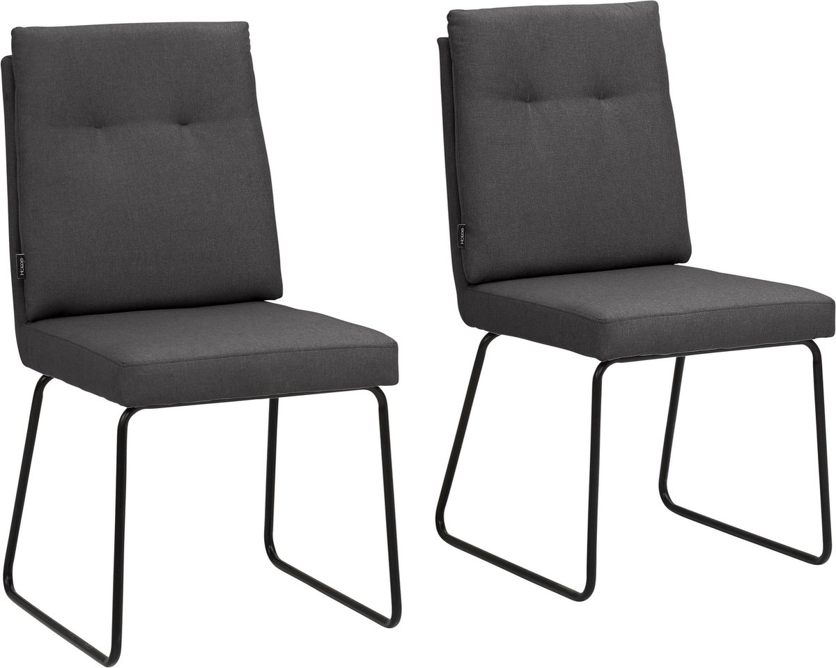 Notio Living Irene-Eetkamerstoel - Set van 2 - Antraciet Zwart