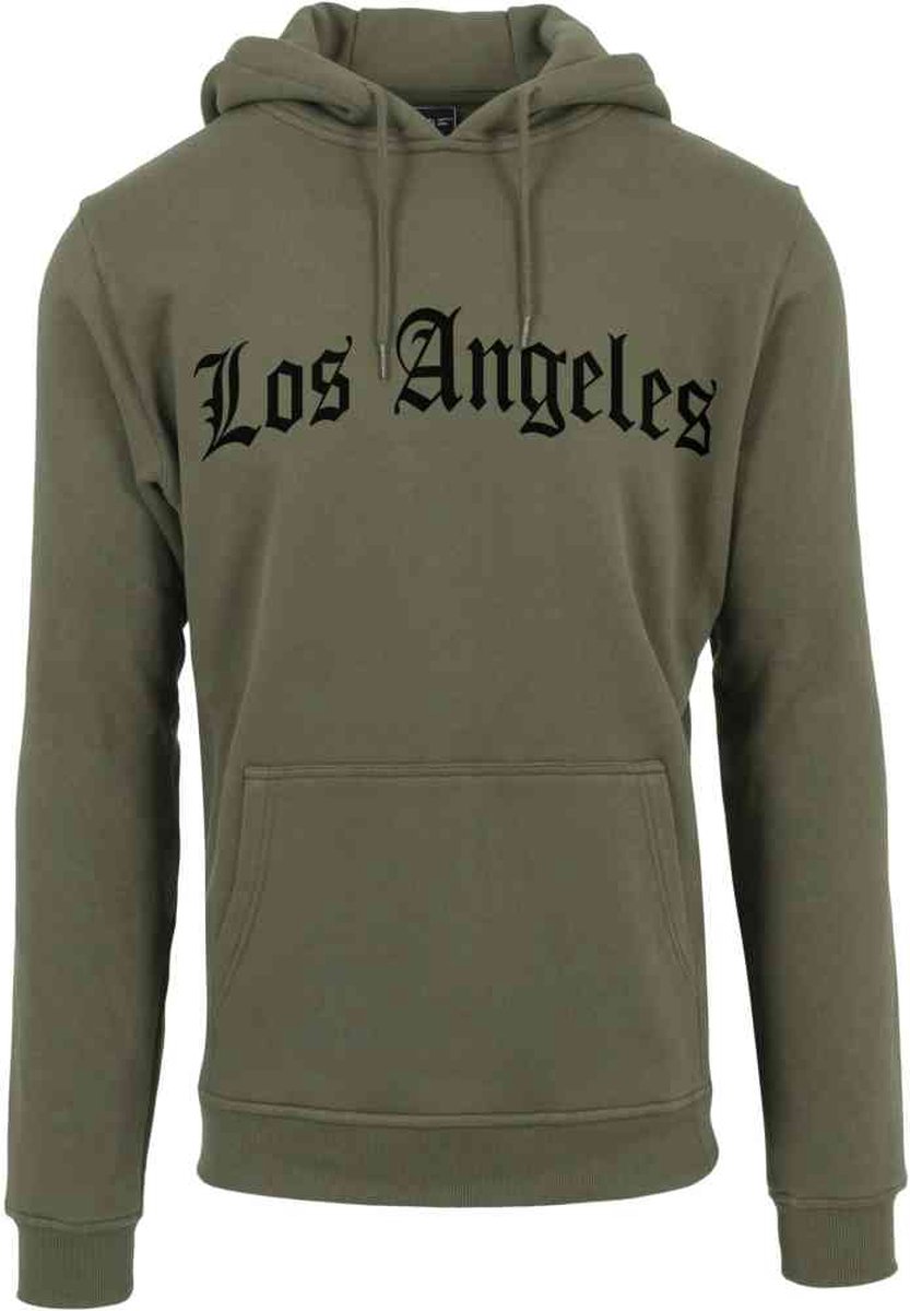 Mister Tee Los Angeles Wording Hoodie/trui XL Olijfgroen