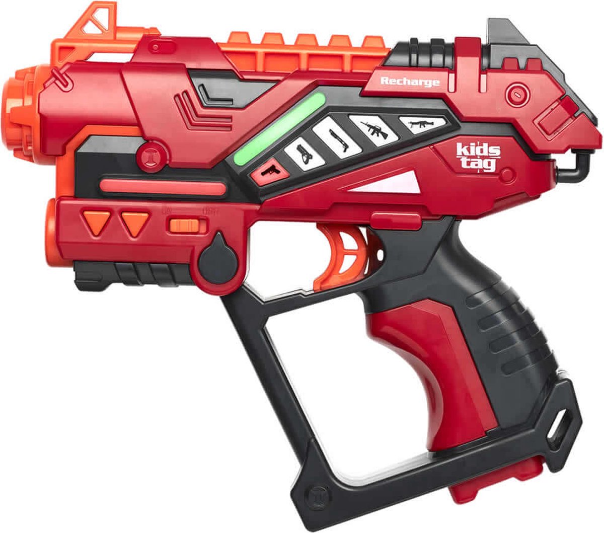 2 Oplaadbare laserguns 2 Display lasergame vesten (Rood/Blauw