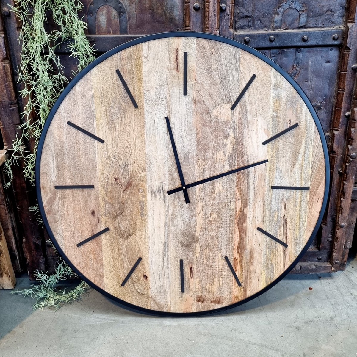 Mango houten klok 85 cm -HorstDeco