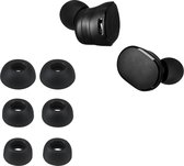 kwmobile 6x cover voor in-ear oortjes geschikt voor JBL Tune 130 NC TWS - Vervangende oordopjes van siliconen in zwart - 3 maten