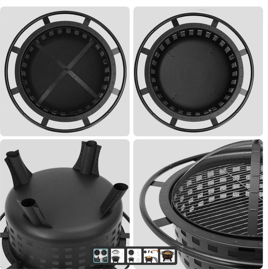 Grill mand Vuurkorf RVS Bbq voor op de camping Vuurschaal