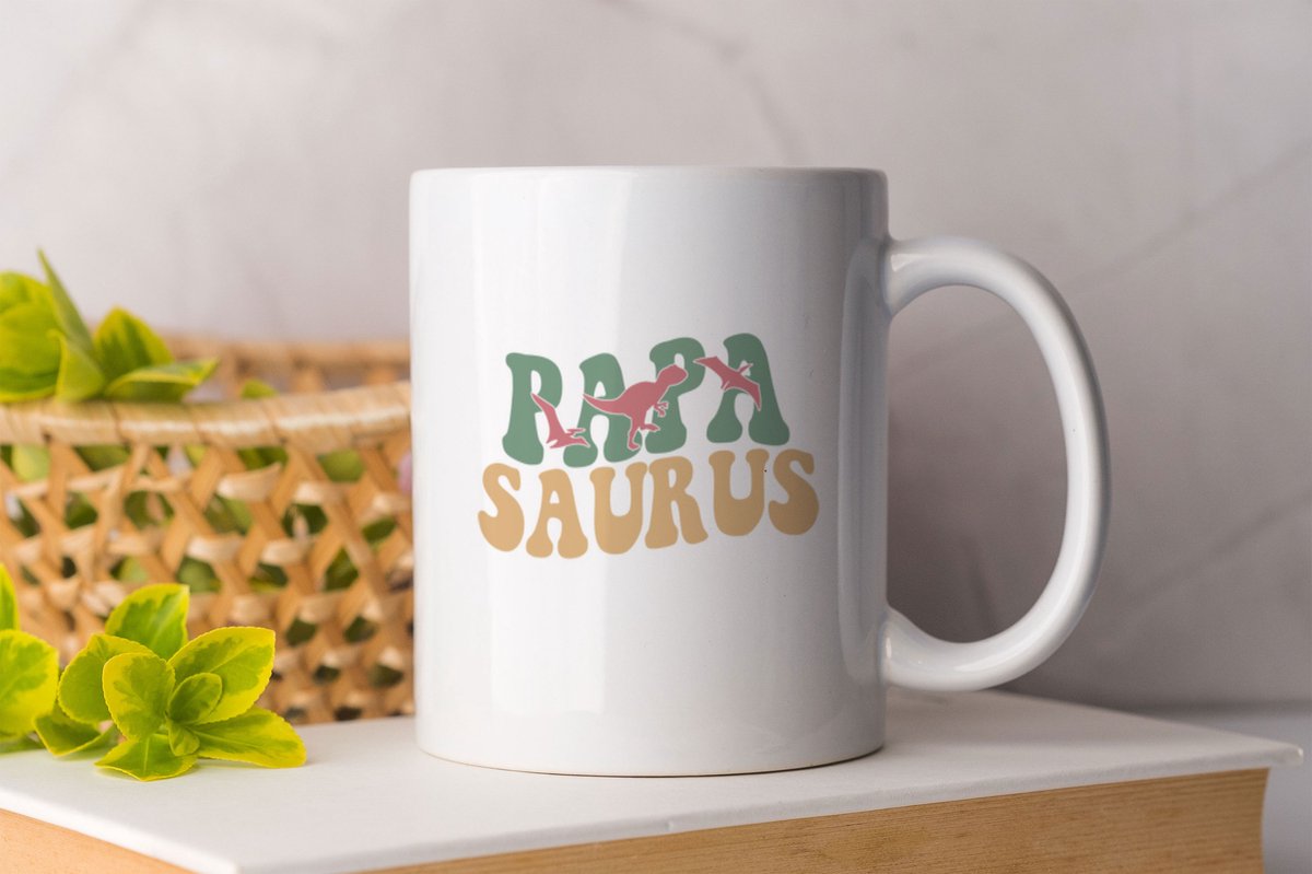 Mok Papa saurus - Best Dad ever - Beste vader ter wereld - liefde - cute - vaderdag - cadeau - papa