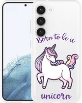 Cazy Hoesje geschikt voor Samsung Galaxy S23 Born to be a Unicorn