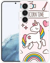 Cazy Hoesje geschikt voor Samsung Galaxy S23 Unicorn Time