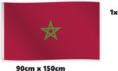 Vlag Marokko 90cm x 150cm - Landen Maroc national EK WK voetbal hockey sport festival thema feest