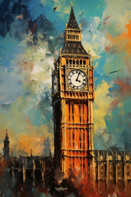 Sfeer Poster - Big Ben - London - Abstract - 51x71 - Geschikt om in te lijsten