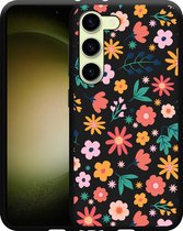 Cazy Hoesje Zwart geschikt voor Samsung Galaxy S23 Always have flowers