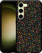 Cazy Hoesje Zwart geschikt voor Samsung Galaxy S23 Happy Dots