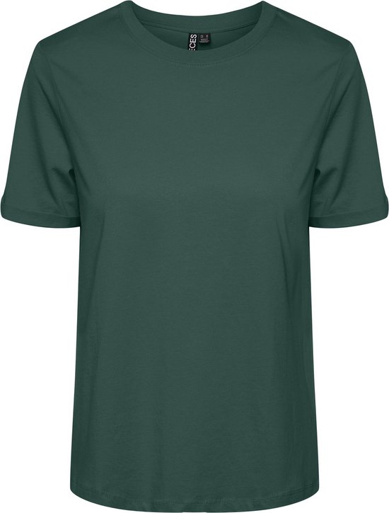 Pieces T-shirt Pcria Ss Fold Up Solid Tee Noos Bc 17086970 Trekking Green Dames Maat - XS