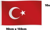 10x Drapeau Turquie 90cm x 150cm - Landen Turc National Championnat d'Europe Coupe du Monde Football Hockey Sports Festival Fête à Thème