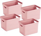 Sunware - Sigma home opbergbox 18L roze - Set van 4