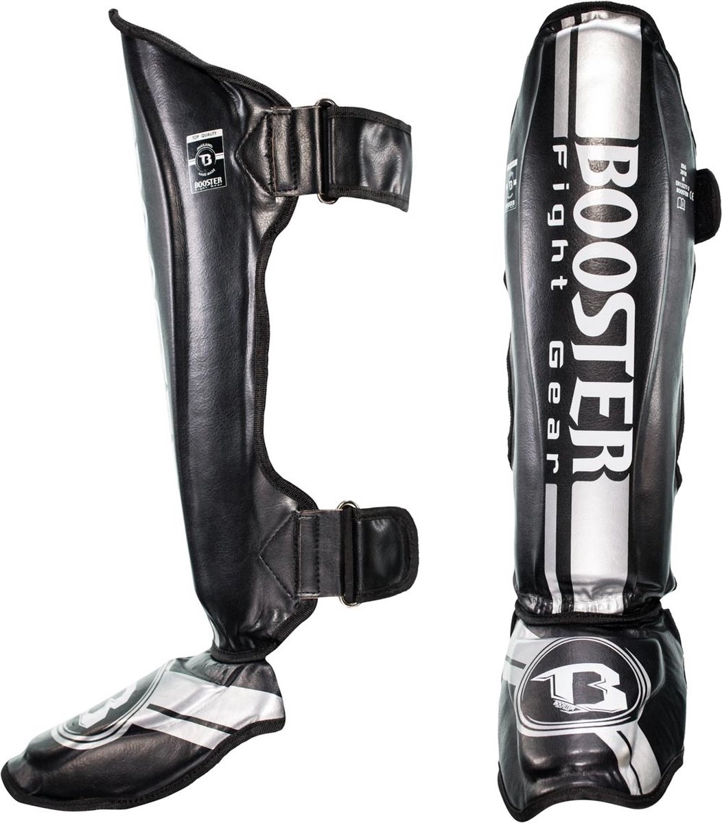 Booster Fight Gear - Scheenbeschermer - V3 - Zilver|Maat L