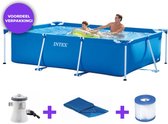 Intex zwembad frame-pool - 260x160x65 cm - Ingegrepen Filterpomp, Solarzeil - compleet pakket