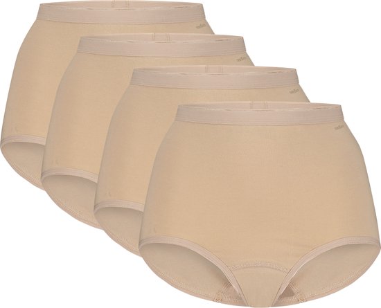 Basics high waist beige 4 pack voor Dames | Maat L