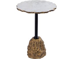 PTMD Alexa Bijzettafel - 40x40x55 cm - Marmer - Wit