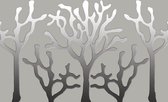 Fotobehang - Vlies Behang - Zilveren Bomen Kunst - Abstract - 312 x 219 cm