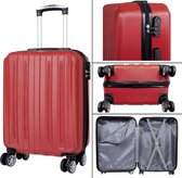 Reiskoffer - Koffer met TSA slot - Reiskoffer op wielen - Stevig ABS - 66 Liter - Dallas - Rood - Travelsuitcase - M