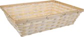 Broodmand rechthoek - bamboe hout - 39 x 29 x 10 cm - mandje rotan/riet - broodmanden/serveermanden
