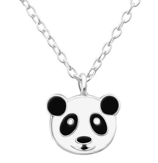 Joy|S - Zilveren panda hanger met ketting - 39 cm