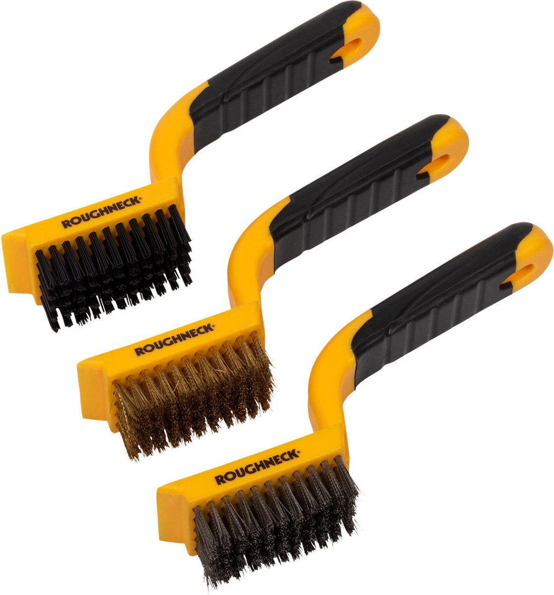 Roughneck Draadborstelset 3-delig (Nylon, RVS en Messing)