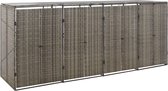 vidaXL - Containerberging - viervoudig - 274x80x117 - cm - poly - rattan - grijs