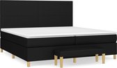 vidaXL Sommier tapissier avec matelas Tissu Noir 200 x 200 cm