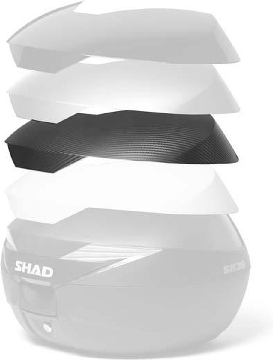 Shad Sh39 Koolstofvezel Kofferhoes Voor Topkoffer Zwart