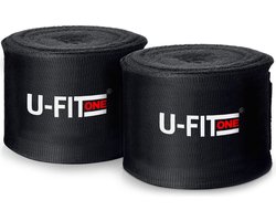 U Fit One 2 Stuks Boks Bandage - Zwart 450 cm - Kickboks bandage - Boxing Wraps - Boxing bandage - Kickboks bandage - Boksen - Kickboxen - Muay Thai