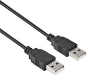 Powteq USB A naar USB A kabel - 1 meter - Zwart - USB 2.0 - 480 mb/s