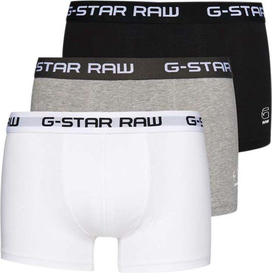 G-Star Raw Heren Boxershorts 3-Pack Zwart / Grijs /Wit Maat: M
