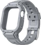 Bracelet en Siliconen - adapté aux séries Apple Watch 1/2/3/4/5/6/7/8/SE/ Ultra avec boîtier de taille 44 mm - gris