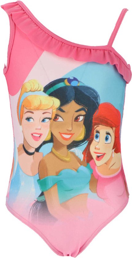 Meisjes Badpak - Disney prinsessen - Donker roze - Maat 98/104