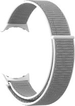 Nylon bandje - geschikt voor Google Pixel Watch / Pixel Watch 2 - lichtgrijs