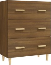 vidaXL - Dressoir - 70x34x90 - cm - bewerkt - hout - bruin - eikenkleur