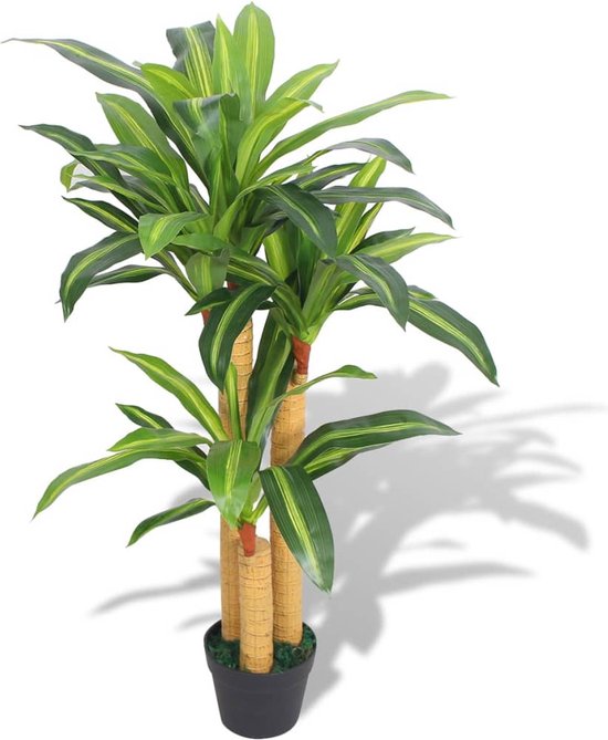 vidaXL Plante artificielle dracena avec pot 100 cm vert