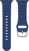 Siliconen bandje - geschikt voor Apple Watch Series 1/2/3/4/5/6/7/8/Ultra/Ultra 2/SE met case size 42 mm / 44 mm / 45 mm / 49 mm - donkerblauw
