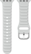 Siliconen bandje - geschikt voor Apple Watch Series 1/2/3/4/5/6/7/8/Ultra/Ultra 2/SE met case size 42 mm / 44 mm / 45 mm / 49 mm - grijs