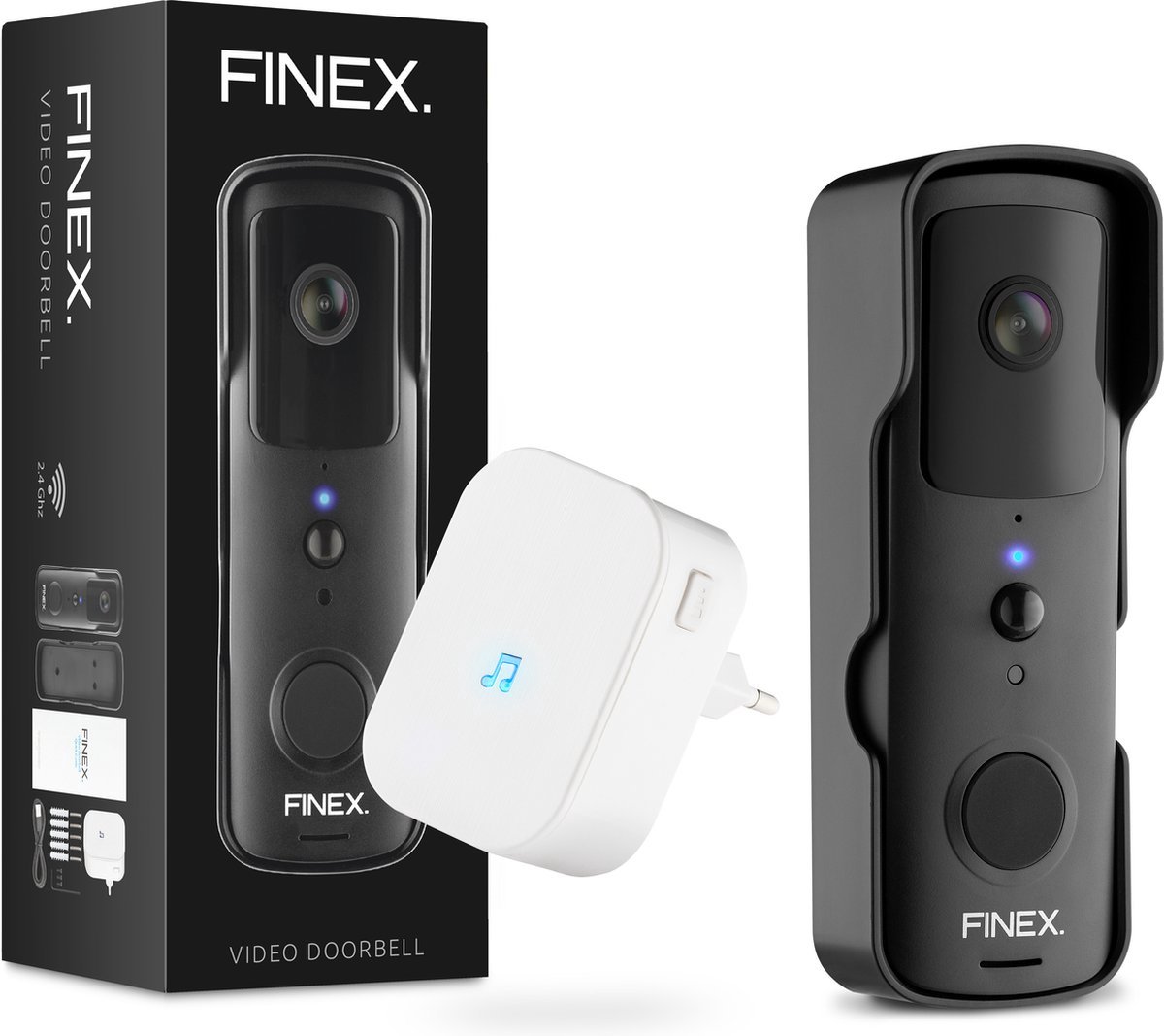 Afbeelding 2 van Finex™ Video Deurbel - Inclusief binnenbel & batterijen - Dag en nachtmodus - Zonder abonnement - Draadloze deurbel - T-ring geluid - Deurbel met camera