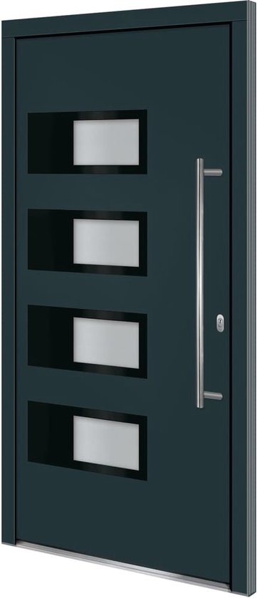 vidaXL Porte d'Entrée Porte d'Extérieur Sécurité Maison Jeu de Poignées Jeu  de Clés Ruban Adhésif Anthracite Aluminium et PVC 100x210 cm : :  Auto et Moto