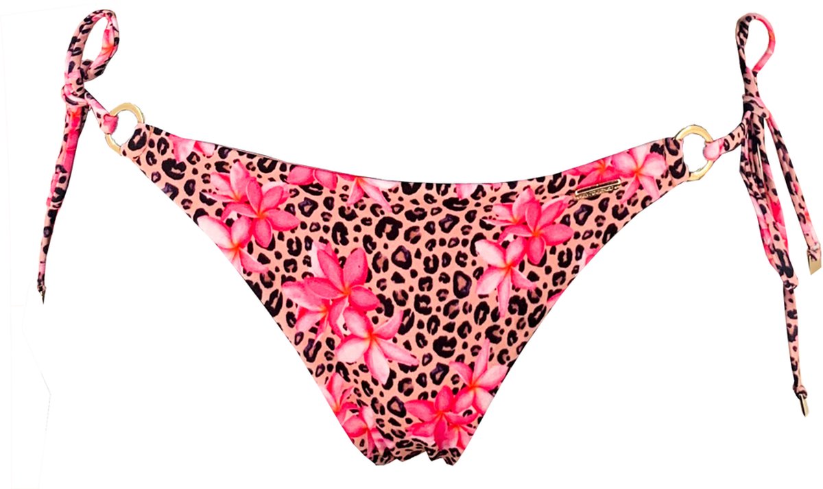 Untouched - Bikini bottom L Leopard Flower - Beachwear - Bikini broekje dames - Bikini dames - Strandkleding