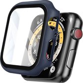 iMoshion Screen Protector Geschikt voor Apple Watch Series 7 / 8 / 9 - 41 mm - Donkerblauw - iMoshion Full Cover Hard Case / Hoesje - Donkerblauw