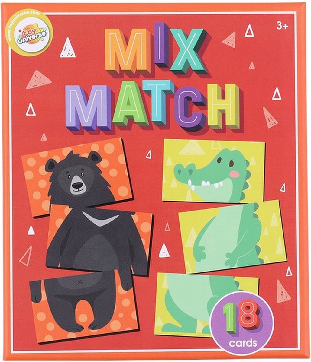 Kaartspel Mix match spel met dieren - Kaartspel - 24 Kaarten - kinderspellen - kaartspel spel met dieren
