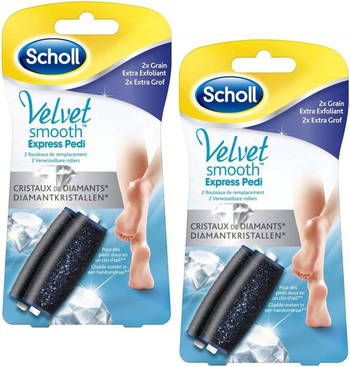Goedkoopste Scholl Velvet Smooth Wet & Dry Roller Heads Regular 2pcs