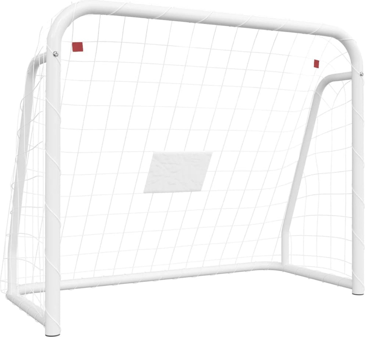 vidaXL - Voetbaldoel - met - net - 125x96x60 - cm - staal - en - polyester - wit