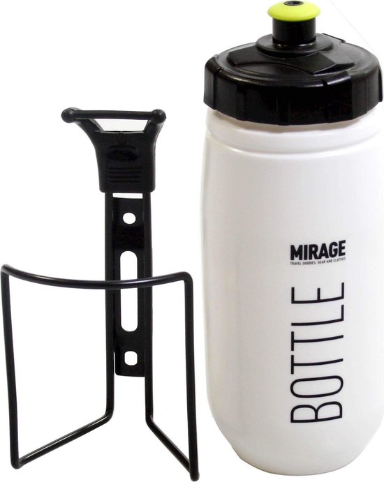 Mirage Bidon Met Bidonhouder Wit/zwart 600 Ml | bol.com