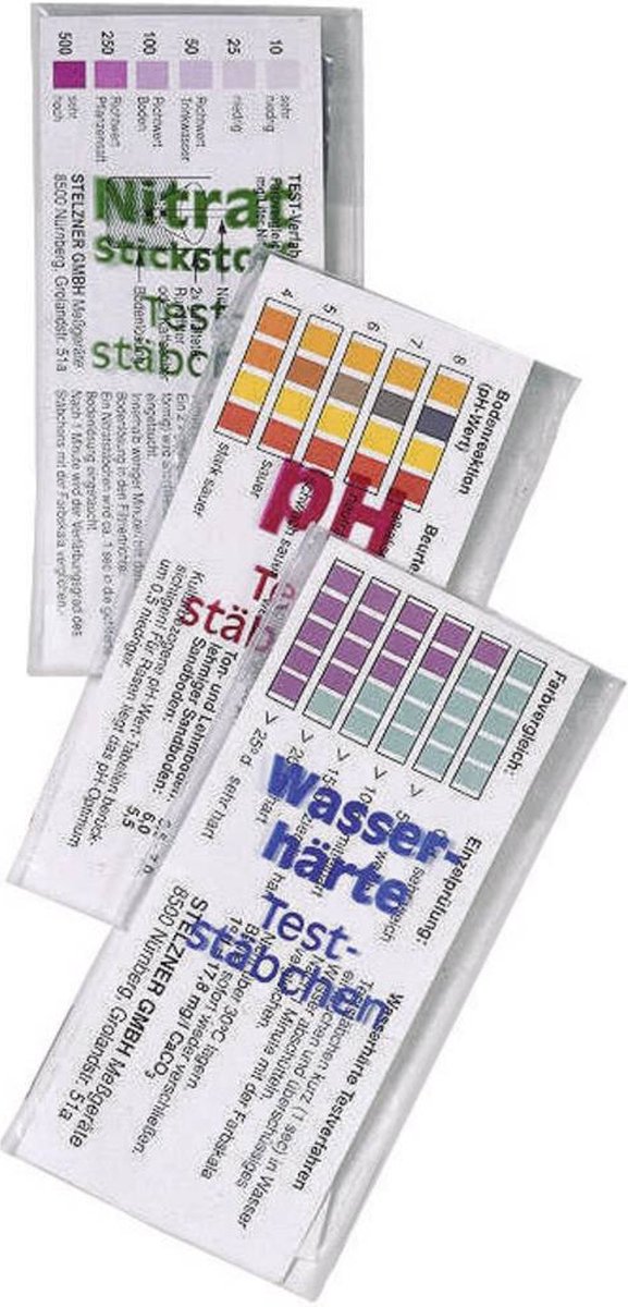 Stelzner Teststäbchen-Set Teststaafjes Nitraat, pH-waarde, Waterhardheid 1 set(s)