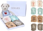 baby sokken kraamcadeau unisex 4 stuks leuke teksten babyshower cadeau geboorte kraampakket