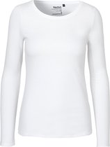 Ladies Long Sleeve T-Shirt met ronde hals White - L
